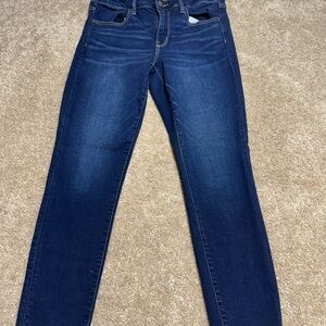 American Eagle Outfitters Dark Indigo High-Rise Skinny Jeans